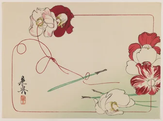 Enhebrando amapolas, de la serie Comparación de flores, c.1875-90 (xilografía en color sobre papel)